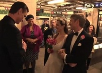 Fake wedding at N.Y. subway station